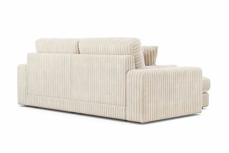 Arken Lyx 3-personers Vendbar L-formet Dyb Chaiselongsofa i Manchester - Beige - Møbler - Sofaer - Sofa med chaiselong