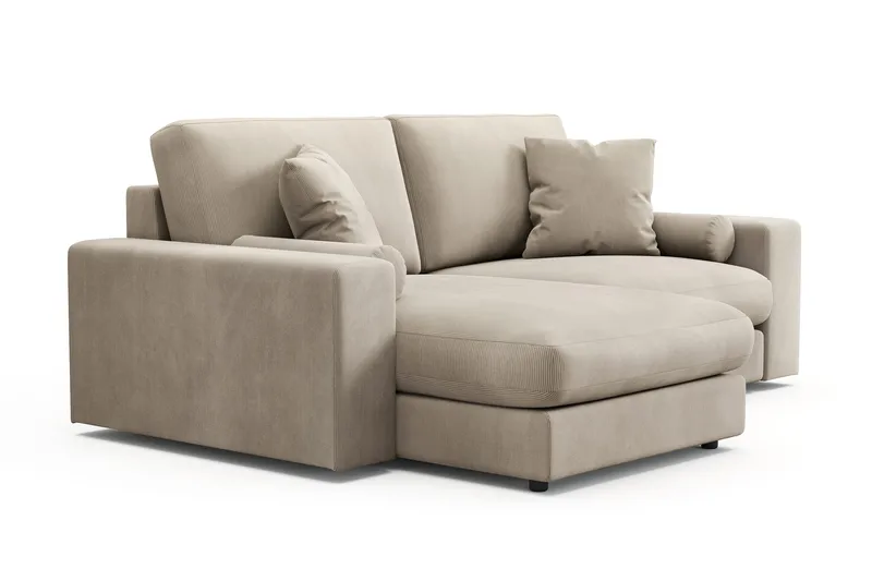 Arken Lyx 3-personers Vendbar L-formet Dyb Chaiselongsofa i Manchester - Greige - Møbler - Sofaer - Sofa med chaiselong