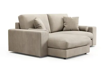 Arken Lyx 3-personers Vendbar L-formet Dyb Chaiselongsofa i Manchester - Greige - Møbler - Sofaer - Sofa med chaiselong