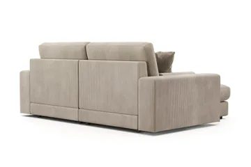 Arken Lyx 3-personers Vendbar L-formet Dyb Chaiselongsofa i Manchester - Greige - Møbler - Sofaer - Sofa med chaiselong