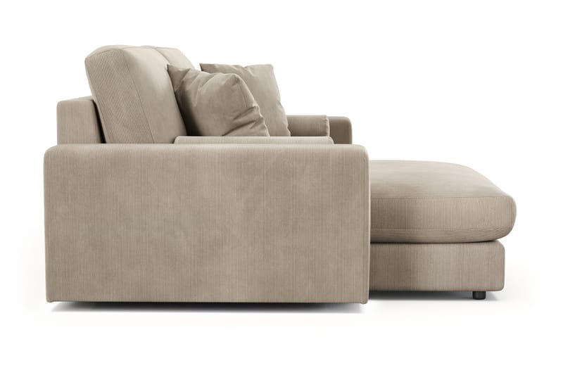 Arken Lyx 3-personers Vendbar L-formet Dyb Chaiselongsofa i Manchester - Greige - Møbler - Sofaer - Sofa med chaiselong