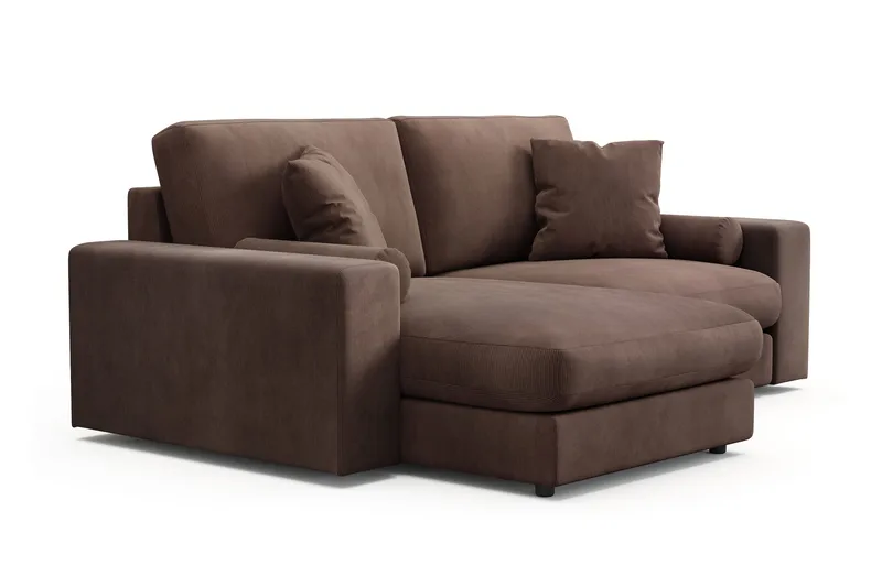 Arken Lyx 3-personers Vendbar L-formet Dyb Chaiselongsofa i Manchester - Brun - Møbler - Sofaer - Sofa med chaiselong