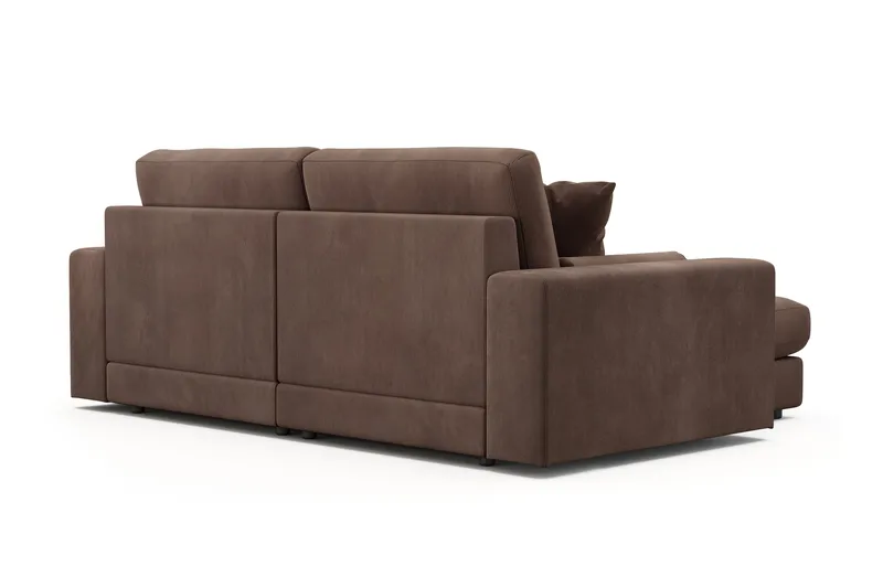 Arken Lyx 3-personers Vendbar L-formet Dyb Chaiselongsofa i Manchester - Brun - Møbler - Sofaer - Sofa med chaiselong
