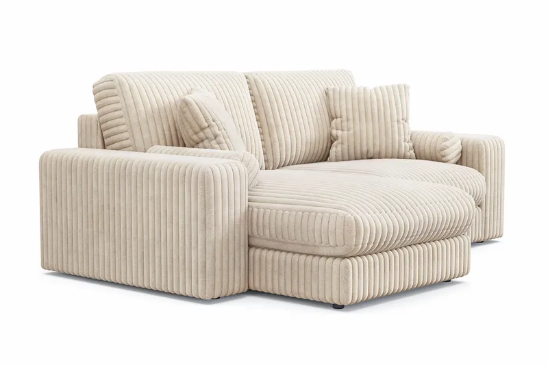 Arken Lyx 3-personers Vendbar L-formet Dyb Chaiselongsofa i Manchester - Beige - Møbler - Sofaer - Sofa med chaiselong
