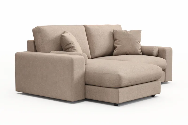 Arken Lyx 3-personers Vendbar L-formet Dyb Chaiselongsofa i stof - Beige - Møbler - Sofaer - Sofa med chaiselong