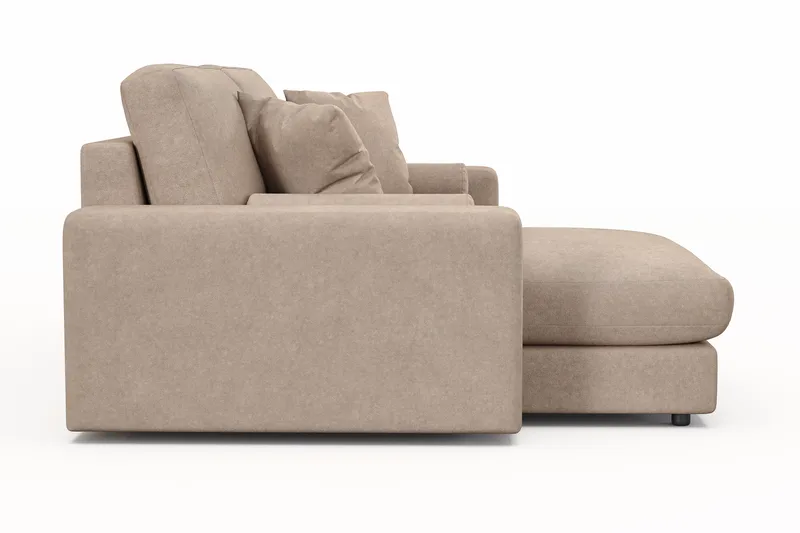 Arken Lyx 3-personers Vendbar L-formet Dyb Chaiselongsofa i stof - Beige - Møbler - Sofaer - Sofa med chaiselong