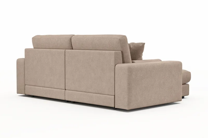 Arken Lyx 3-personers Vendbar L-formet Dyb Chaiselongsofa i stof - Beige - Møbler - Sofaer - Sofa med chaiselong