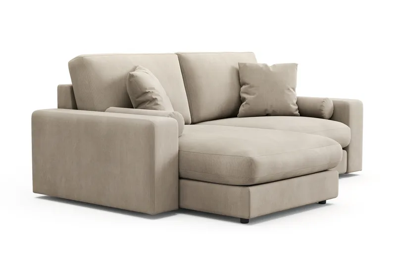 Arken Lyx 3-personers Vendbar L-formet Dyb Chaiselongsofa i Manchester - Greige - Møbler - Sofaer - Sofa med chaiselong