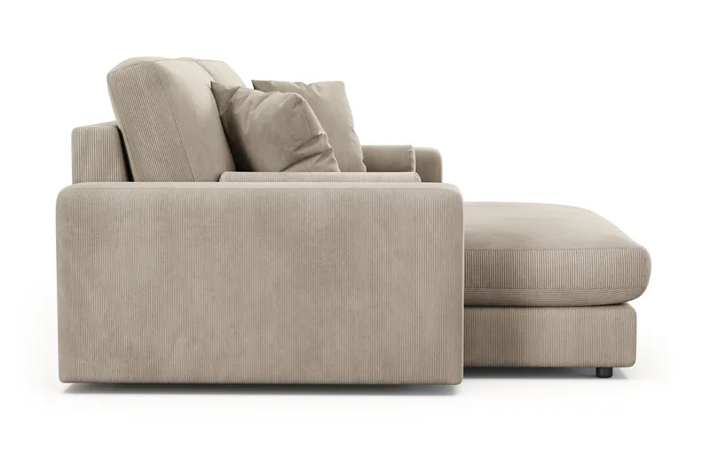 Arken Lyx 3-personers Vendbar L-formet Dyb Chaiselongsofa i Manchester - Greige - Møbler - Sofaer - Sofa med chaiselong