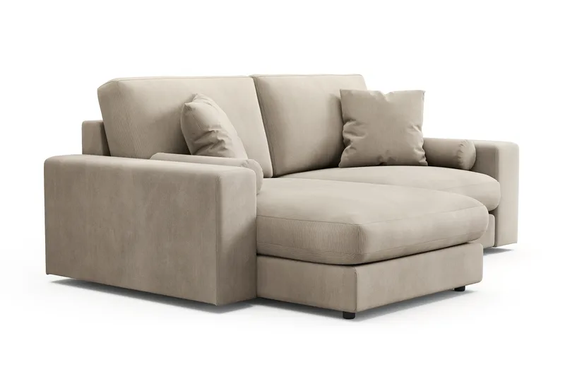 Arken Lyx 3-personers Vendbar L-formet Dyb Chaiselongsofa i Manchester - Greige - Møbler - Sofaer - Sofa med chaiselong