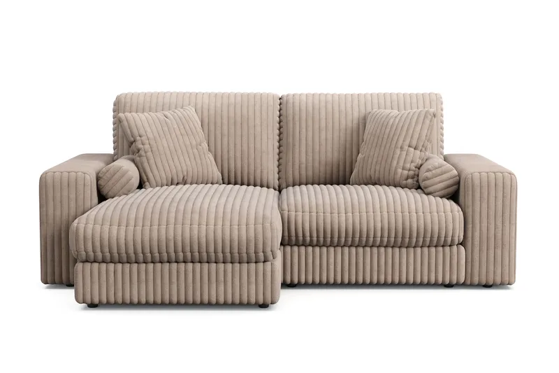 Arken Lyx 3-personers Vendbar L-formet Dyb Chaiselongsofa i Manchester, Greige