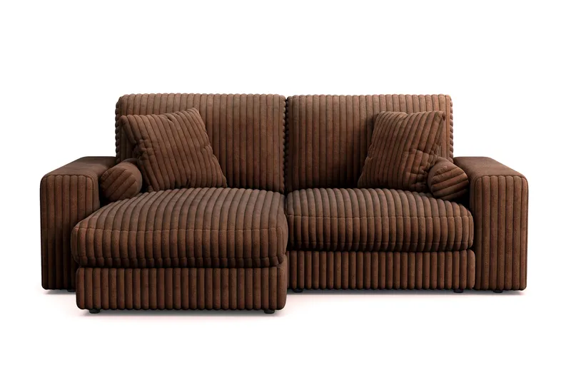 Arken Lyx 3-personers Vendbar L-formet Dyb Chaiselongsofa i Manchester - Mørkebrun - Møbler - Sofaer - Sofa med chaiselong