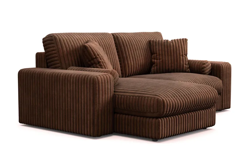 Arken Lyx 3-personers Vendbar L-formet Dyb Chaiselongsofa i Manchester - Mørkebrun - Møbler - Sofaer - Sofa med chaiselong