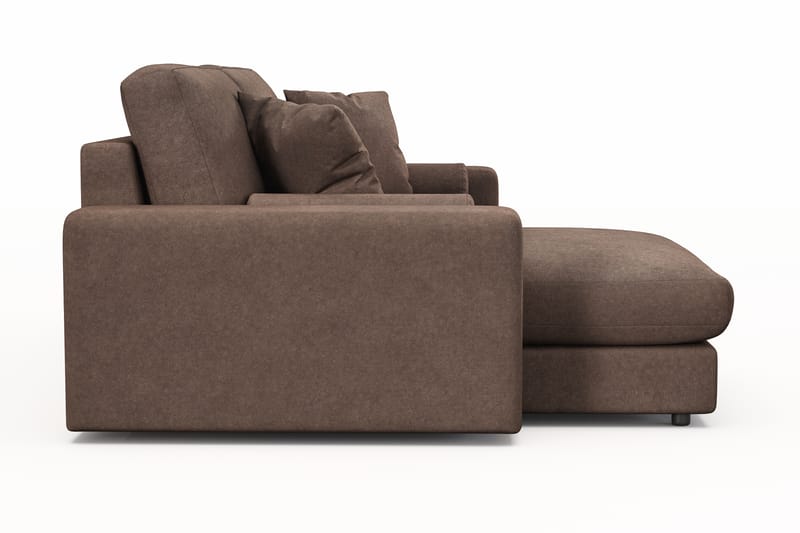 Arken Lyx 3-personers Vendbar L-formet Dyb Chaiselongsofa i stof - Brun - Møbler - Sofaer - Sofa med chaiselong