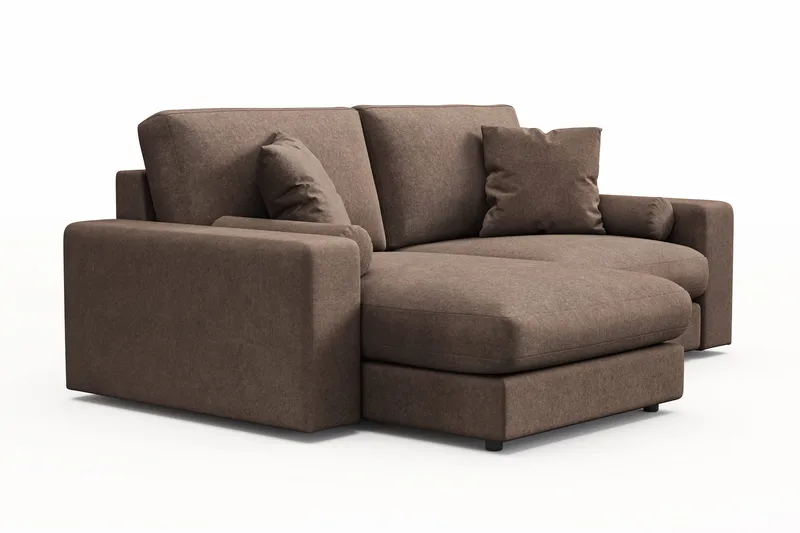 Arken Lyx 3-personers Vendbar L-formet Dyb Chaiselongsofa i stof - Brun - Møbler - Sofaer - Sofa med chaiselong