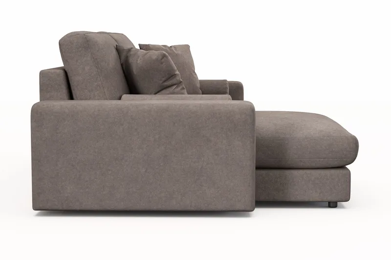 Arken Lyx 3-personers Vendbar L-formet Dyb Chaiselongsofa i stof - Brun - Møbler - Sofaer - Sofa med chaiselong