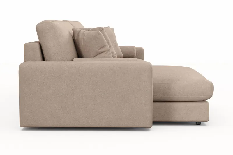 Arken Lyx 4-personers Vendbar L-formet Dyb Chaiselongsofa i stof - Beige - Møbler - Sofaer - Sofa med chaiselong