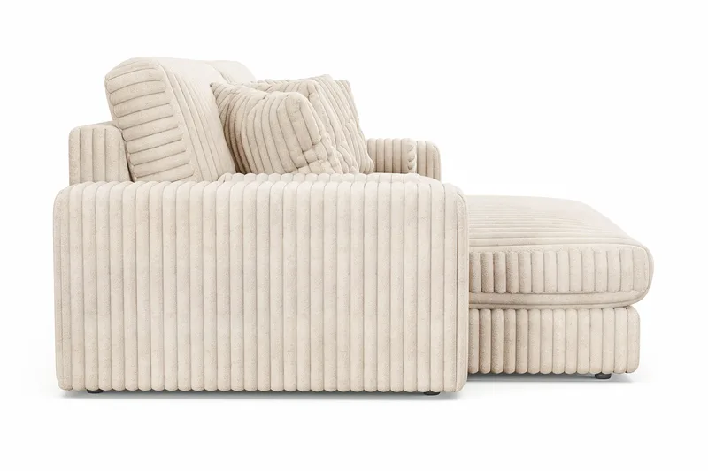 Arken Lyx 4-personers Vendbar L-formet Dyb Chaiselongsofa i Manchester - Beige - Møbler - Sofaer - Sofa med chaiselong