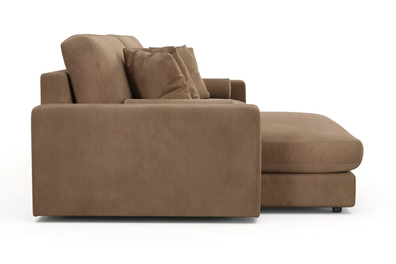 Arken Lyx 4-personers Vendbar L-formet Dyb Chaiselongsofa i Manchester - Brun - Møbler - Sofaer - Sofa med chaiselong