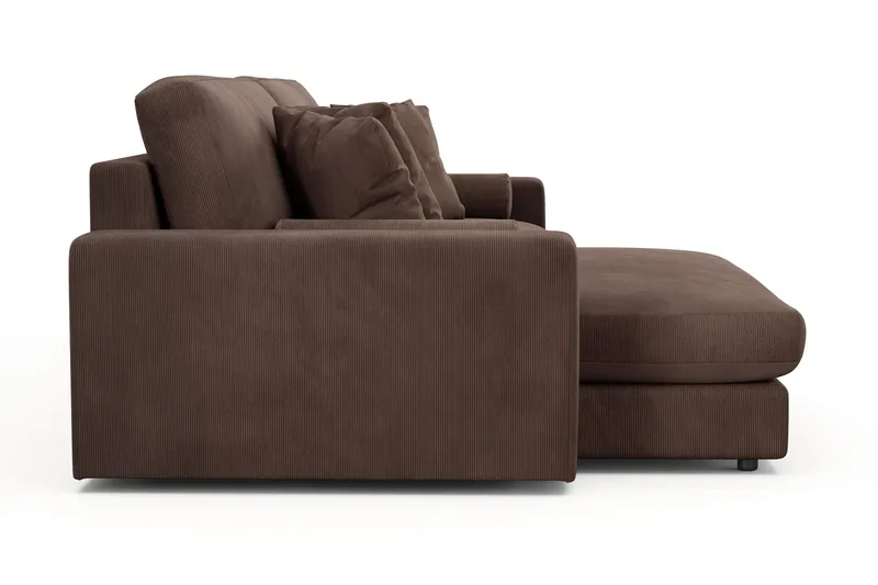 Arken Lyx 4-personers Vendbar L-formet Dyb Chaiselongsofa i Manchester - Brun - Møbler - Sofaer - Sofa med chaiselong