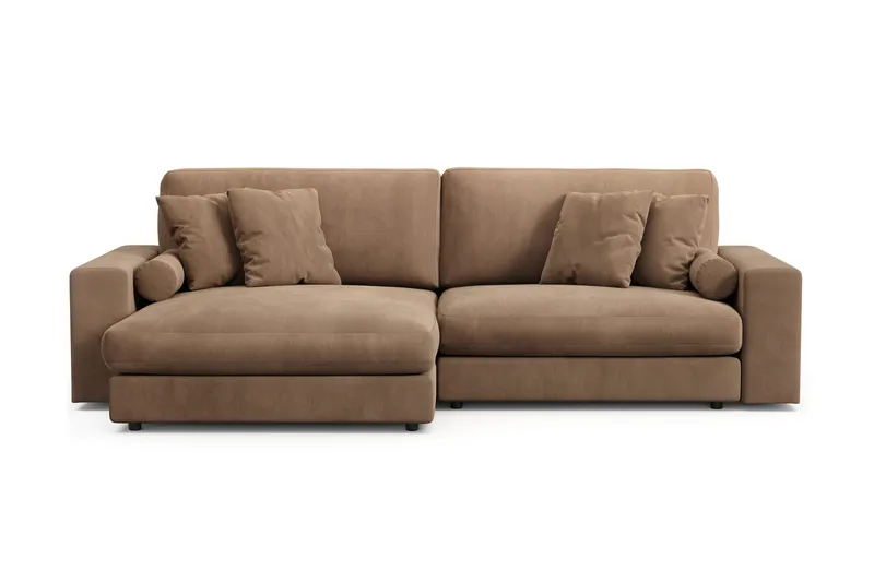 Arken Lyx 4-personers Vendbar L-formet Dyb Chaiselongsofa i Manchester - Brun - Møbler - Sofaer - Sofa med chaiselong