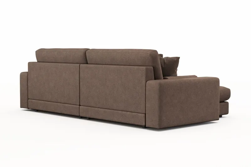 Arken Lyx 4-personers Vendbar L-formet Dyb Chaiselongsofa i stof - Brun - Møbler - Sofaer - Sofa med chaiselong