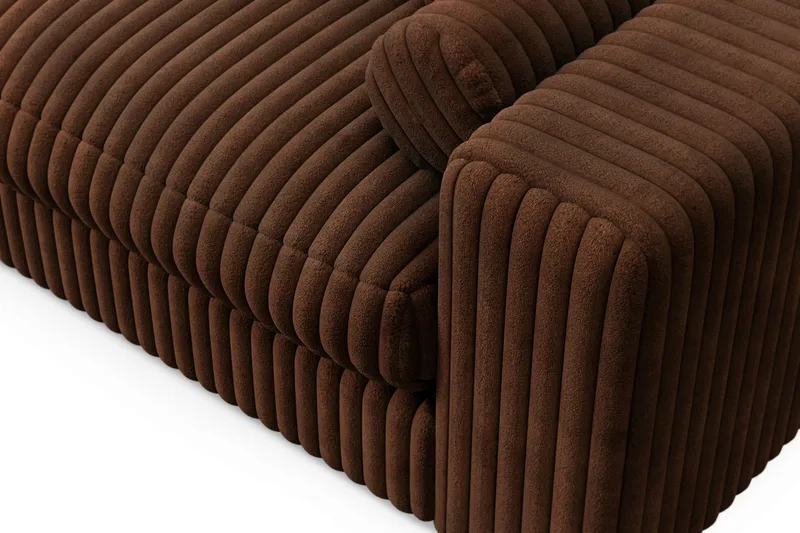 Arken Lyx 4-personers Vendbar L-formet Dyb Chaiselongsofa i Manchester - Mørkebrun - Møbler - Sofaer - Sofa med chaiselong