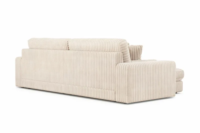 Arken Lyx 4-personers Vendbar L-formet Dyb Chaiselongsofa i Manchester - Beige - Møbler - Sofaer - Sofa med chaiselong
