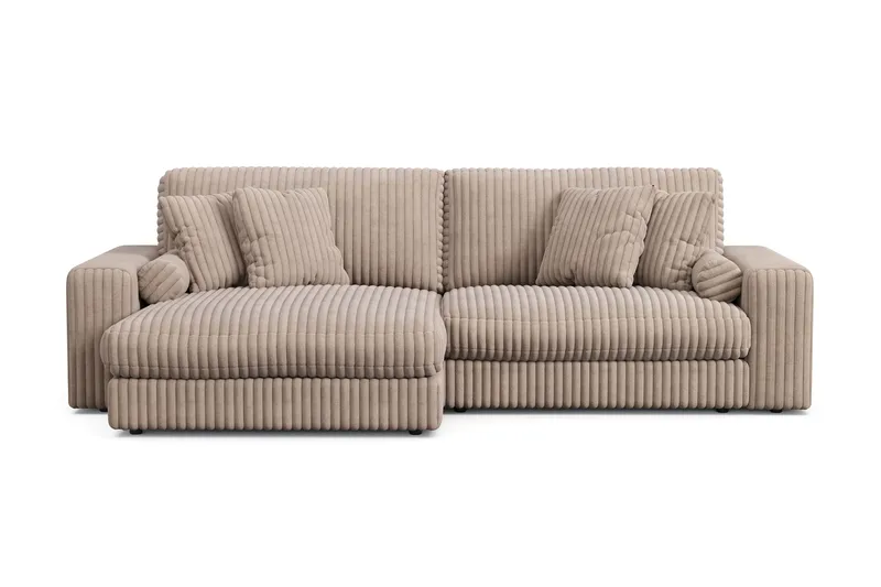 Arken Lyx 4-personers Vendbar L-formet Dyb Chaiselongsofa i Manchester - Greige - Møbler - Sofaer - Sofa med chaiselong