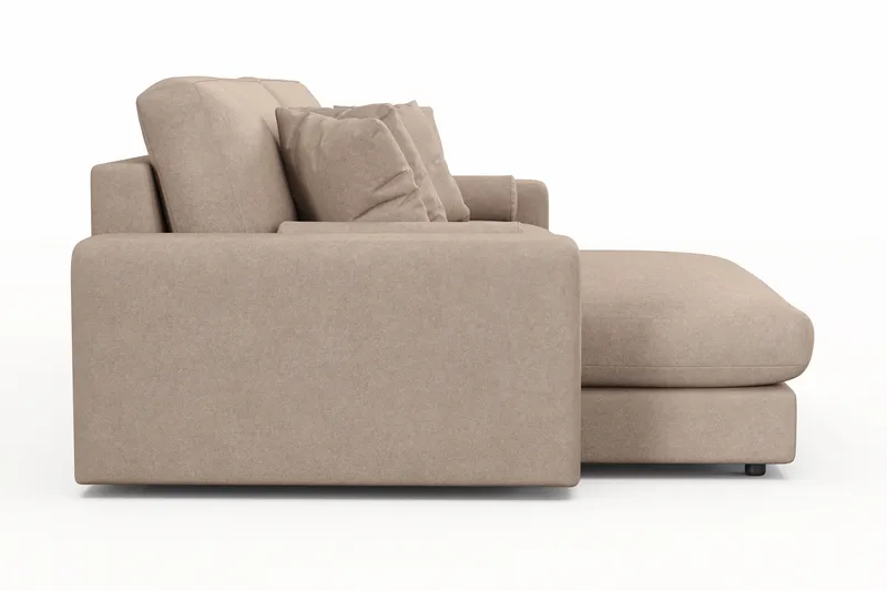 Arken Lyx 4-personers Vendbar L-formet Dyb Chaiselongsofa i stof - Beige - Møbler - Sofaer - Sofa med chaiselong
