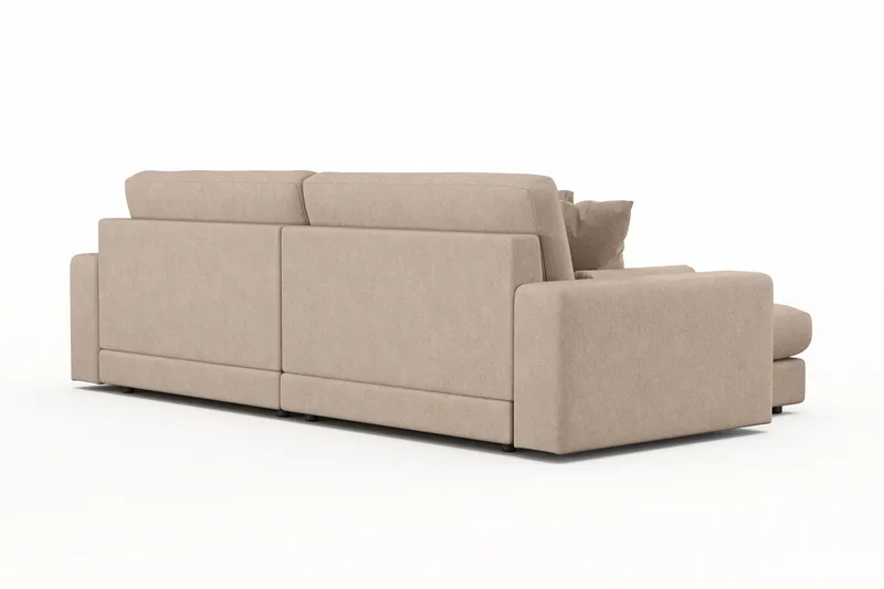 Arken Lyx 4-personers Vendbar L-formet Dyb Chaiselongsofa i stof - Beige - Møbler - Sofaer - Sofa med chaiselong