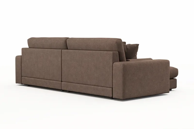 Arken Lyx 4-personers Vendbar L-formet Dyb Chaiselongsofa i stof - Brun - Møbler - Sofaer - Sofa med chaiselong
