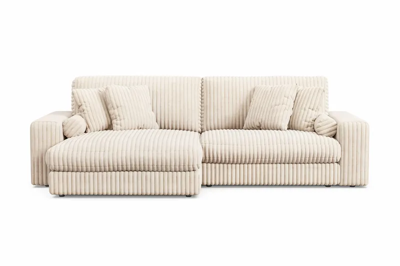 Arken Lyx 4-personers Vendbar L-formet Dyb Chaiselongsofa i Manchester - Beige - Møbler - Sofaer - Sofa med chaiselong