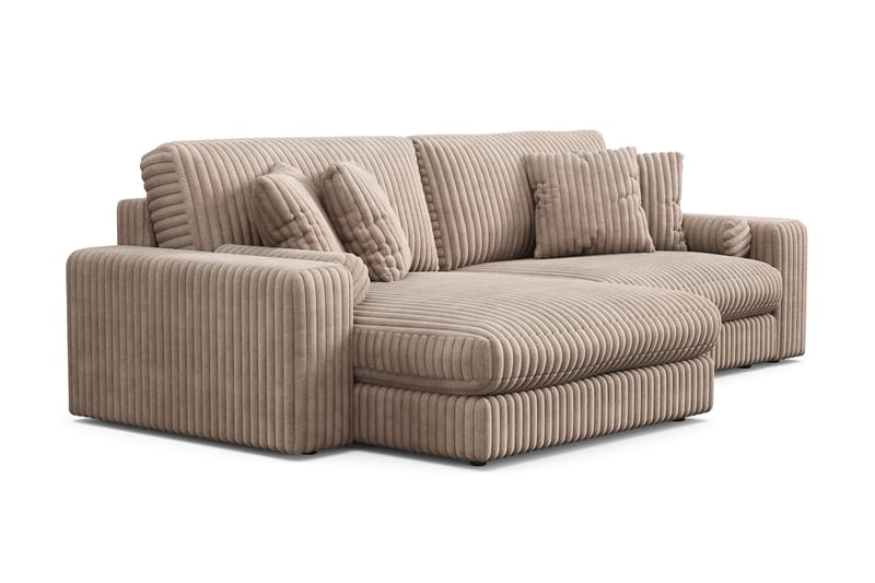 Arken Lyx 4-personers Vendbar L-formet Dyb Chaiselongsofa i Manchester - Greige - Møbler - Sofaer - Sofa med chaiselong