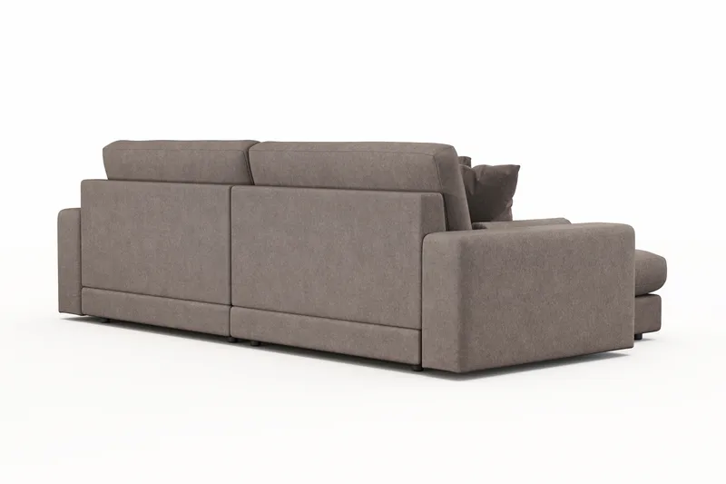 Arken Lyx 4-personers Vendbar L-formet Dyb Chaiselongsofa i stof - Brun - Møbler - Sofaer - Sofa med chaiselong