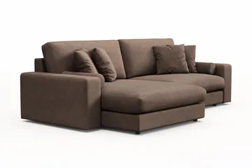 Arken Lyx 4-personers Vendbar L-formet Dyb Chaiselongsofa i stof - Brun - Møbler - Sofaer - Sofa med chaiselong