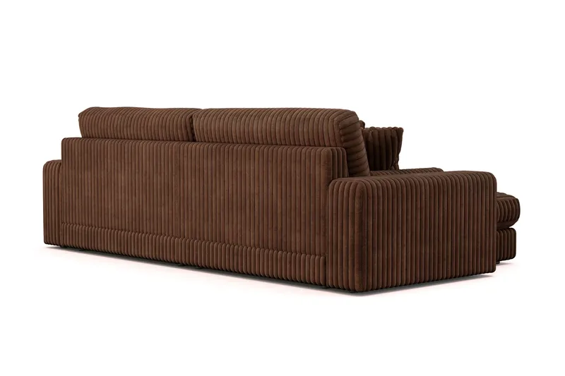 Arken Lyx 4-personers Vendbar L-formet Dyb Chaiselongsofa i Manchester - Mørkebrun - Møbler - Sofaer - Sofa med chaiselong