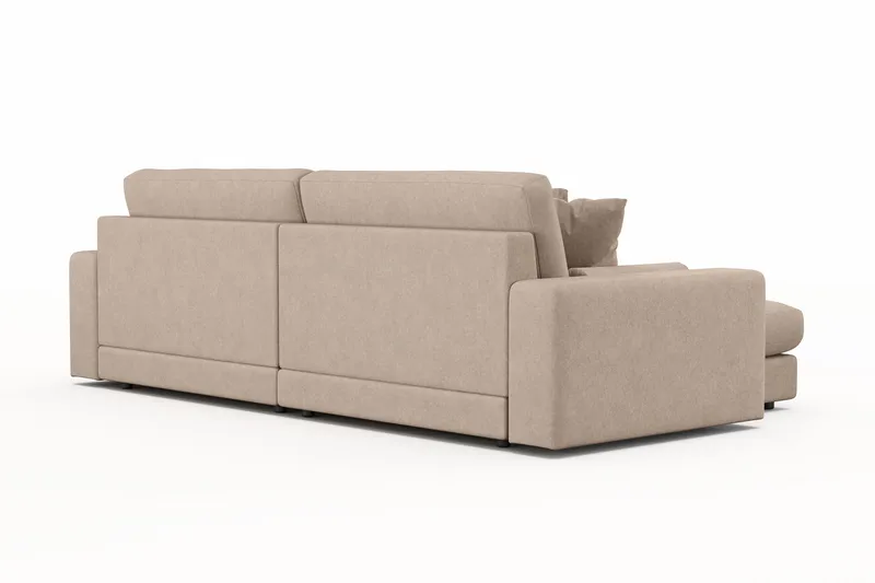 Arken Lyx 4-personers Vendbar L-formet Dyb Chaiselongsofa i stof - Beige - Møbler - Sofaer - Sofa med chaiselong
