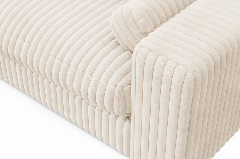 Arken Lyx 4-personers Vendbar L-formet Dyb Chaiselongsofa i Manchester - Beige - Møbler - Sofaer - Sofa med chaiselong