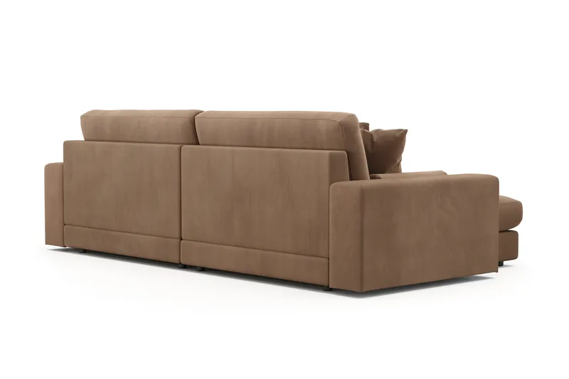 Arken Lyx 4-personers Vendbar L-formet Dyb Chaiselongsofa i Manchester - Brun - Møbler - Sofaer - Sofa med chaiselong