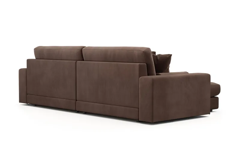 Arken Lyx 4-personers Vendbar L-formet Dyb Chaiselongsofa i Manchester - Brun - Møbler - Sofaer - Sofa med chaiselong