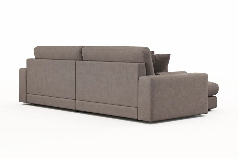 Arken Lyx 4-personers Vendbar L-formet Dyb Chaiselongsofa i stof - Brun - Møbler - Sofaer - Sofa med chaiselong