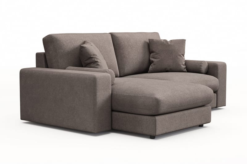 Arken Lyx dyb, vendbar L-formet 3-personers chaiselongsofa i stof - Brun - Møbler - Sofaer - Sofa med chaiselong