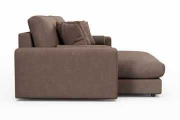 Arken Lyx dyb, vendbar L-formet 4-personers chaiselongsofa i stof - Brun - Møbler - Sofaer - Sofa med chaiselong