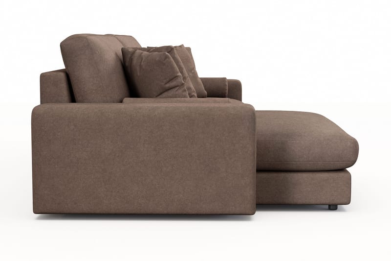 Arken Lyx dyb, vendbar L-formet 4-personers chaiselongsofa i stof - Brun - Møbler - Sofaer - Sofa med chaiselong