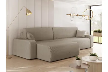 Barile Sofa med Divan 3-personers - Beige - Møbler - Sofaer - Sofa med chaiselong