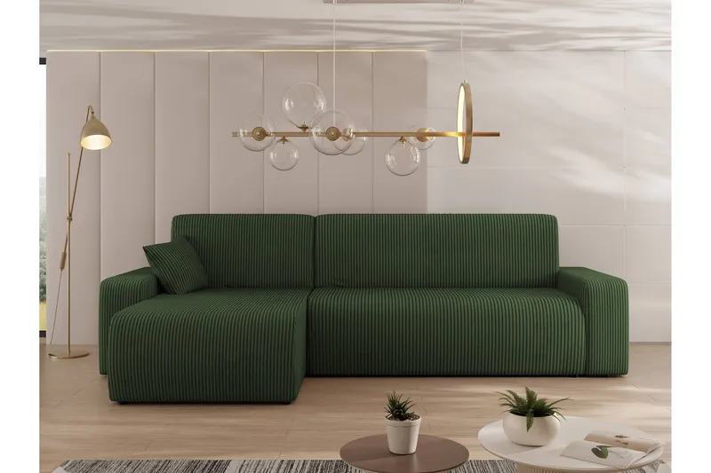 Barile Sofa med Divan 3-personers - Grøn - Møbler - Sofaer - Sofa med chaiselong