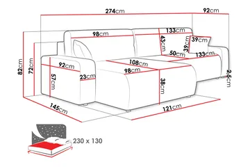 Barile Sofa med Divan 3-personers - Mørk grå - Møbler - Sofaer - Sofa med chaiselong