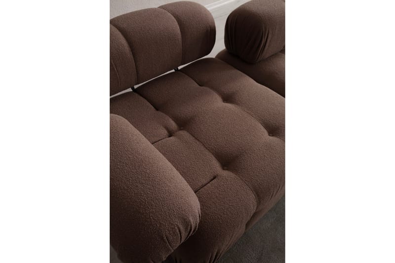 Belgin Boblende Divansofa 3-sæders 315 cm - Brun - Møbler - Sofaer - Modulsofaer - Komplet modulsofa