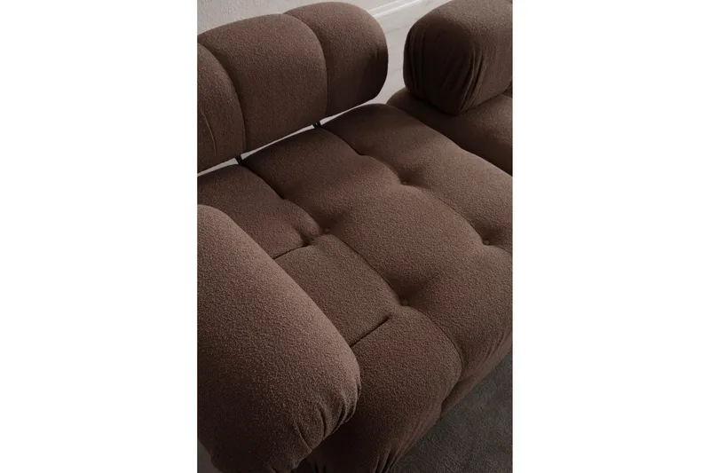 Belgin Boblende Divansofa 3-sæders 315 cm - Brun - Møbler - Sofaer - Modulsofaer - Komplet modulsofa